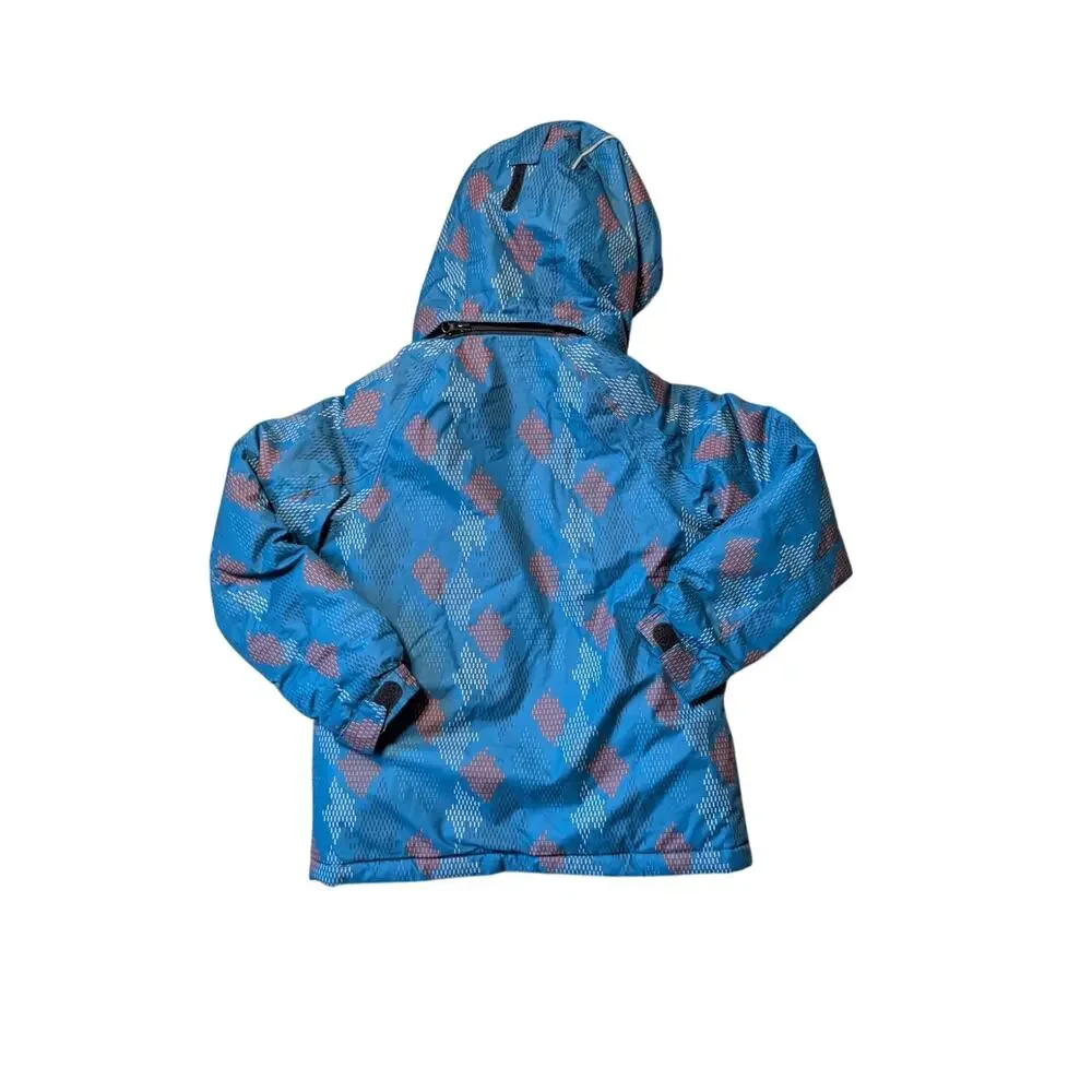 Kamik Boys Blue Geometric Hooded Ski Jacket Heavyweight Winter Coat Size 6